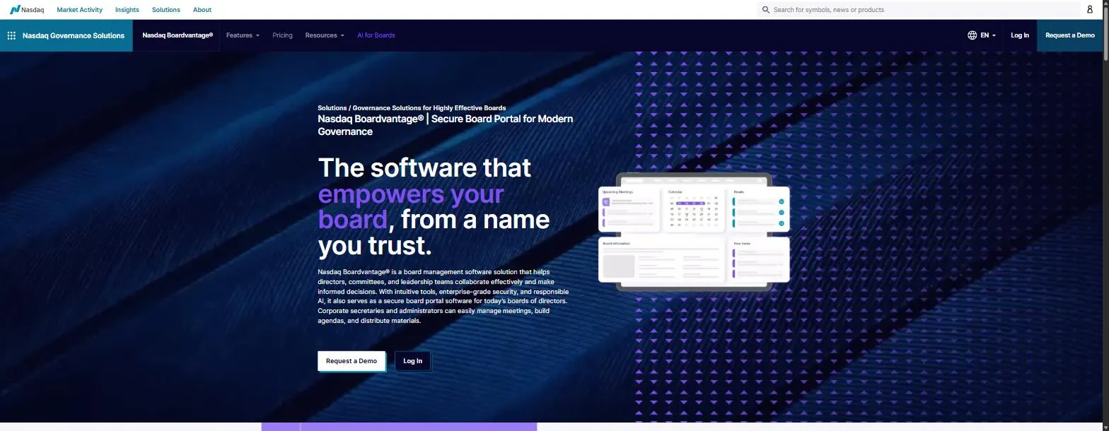 Nasdaq Boardvantage screenshot