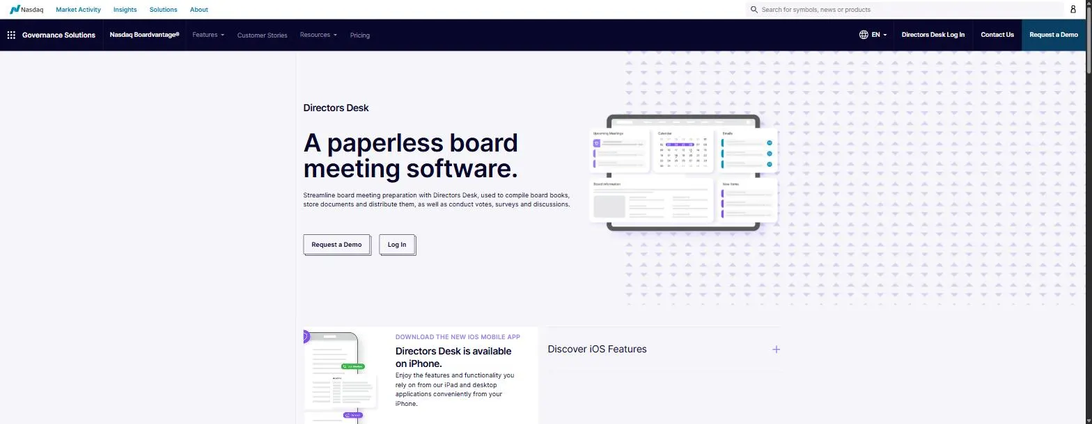 Nasdaq Directors Desk screenshot